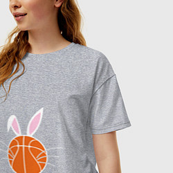 Футболка оверсайз женская Basketball Bunny, цвет: меланж — фото 2