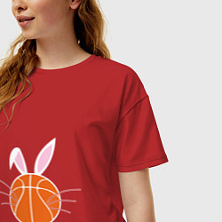 Футболка оверсайз женская Basketball Bunny, цвет: красный — фото 2