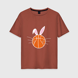 Футболка оверсайз женская Basketball Bunny, цвет: кирпичный