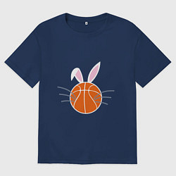 Футболка оверсайз женская Basketball Bunny, цвет: тёмно-синий