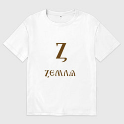 Футболка оверсайз женская Буква кириллицы Z- земля, цвет: белый