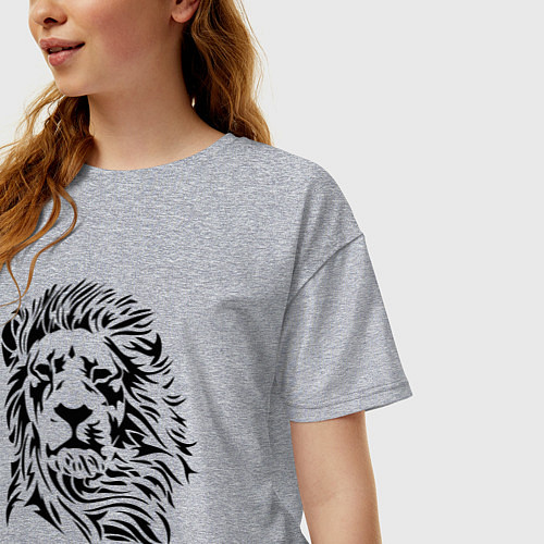 Женская футболка оверсайз Lion Graphics / Меланж – фото 3