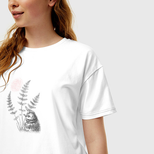 Женская футболка оверсайз Лесной Страж / Белый – фото 3