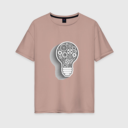Женская футболка оверсайз Стимпанк лампа / Пыльно-розовый – фото 1