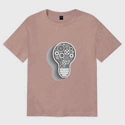 Футболка оверсайз женская Стимпанк лампа, цвет: пыльно-розовый