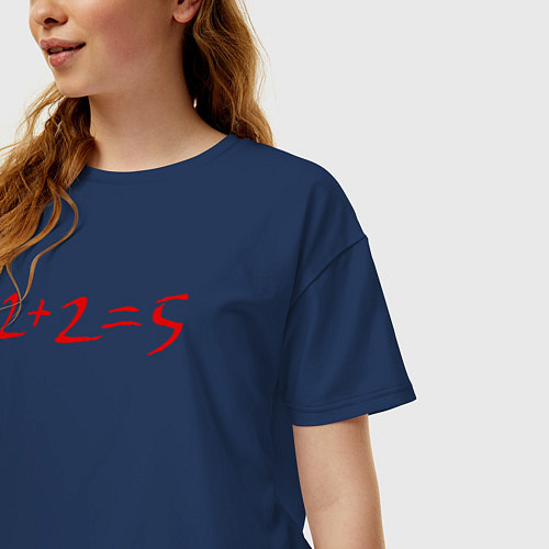 Женская футболка оверсайз 225 / Тёмно-синий – фото 3