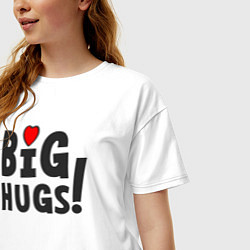 Футболка оверсайз женская Big hugs!, цвет: белый — фото 2