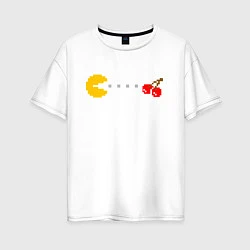 Футболка оверсайз женская Pac-man 8bit, цвет: белый