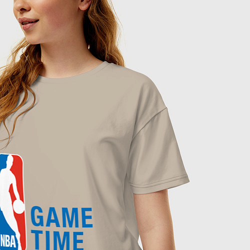 Женская футболка оверсайз NBA Game Time / Миндальный – фото 3