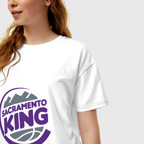 Женская футболка оверсайз Sacramento King / Белый – фото 3