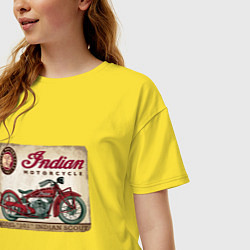 Футболка оверсайз женская Indian motorcycle 1901, цвет: желтый — фото 2