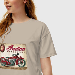 Футболка оверсайз женская Indian motorcycle 1901, цвет: миндальный — фото 2