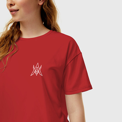 Женская футболка оверсайз Alan Walker СПИНА / Красный – фото 3