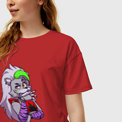 Футболка оверсайз женская Five Nights at Freddys Security Breach - Волчица Р, цвет: красный — фото 2