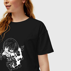 Футболка оверсайз женская Летящий Гуль, цвет: черный — фото 2