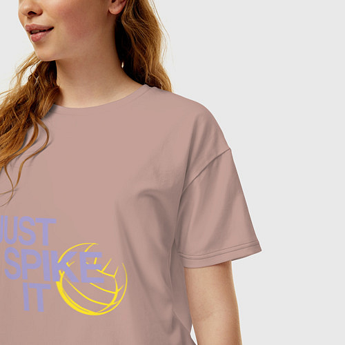 Женская футболка оверсайз Just Spike It / Пыльно-розовый – фото 3