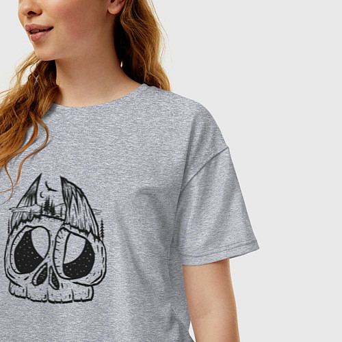 Женская футболка оверсайз Психоделические Горные Походы / Меланж – фото 3