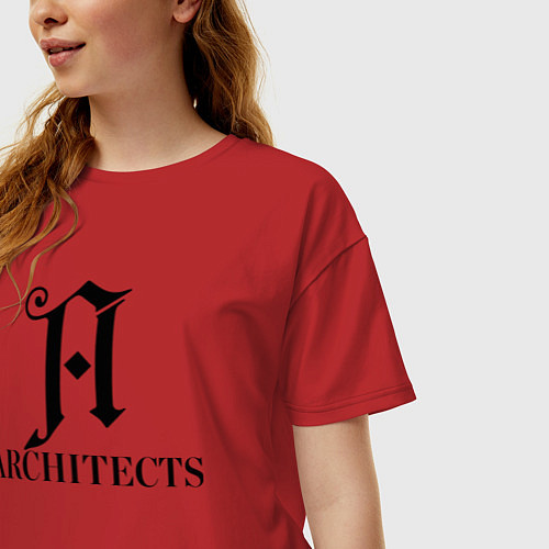 Женская футболка оверсайз Architects epitaph / Красный – фото 3