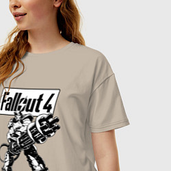 Футболка оверсайз женская Fallout 4 Hero!, цвет: миндальный — фото 2