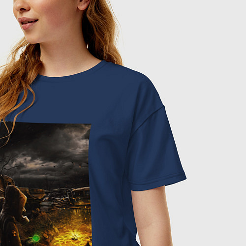 Женская футболка оверсайз Сталкер и Артефакт / Тёмно-синий – фото 3