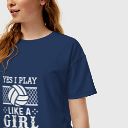 Футболка оверсайз женская Play Like A Girl, цвет: тёмно-синий — фото 2