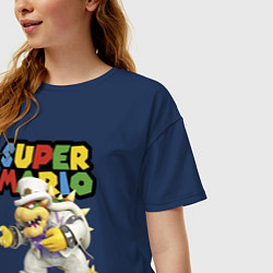 Футболка оверсайз женская Super mario Bowser, цвет: тёмно-синий — фото 2