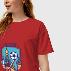 Футболка оверсайз женская Football - Russia, цвет: красный — фото 2