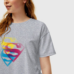 Футболка оверсайз женская Лого Супермена, цвет: меланж — фото 2