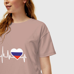 Футболка оверсайз женская Пульс России, цвет: пыльно-розовый — фото 2
