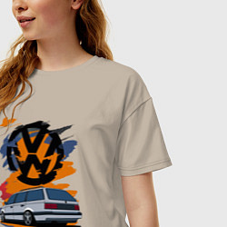 Футболка оверсайз женская VW Passat B3 Variant, цвет: миндальный — фото 2