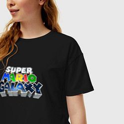 Футболка оверсайз женская Super Mario Galaxy logo, цвет: черный — фото 2