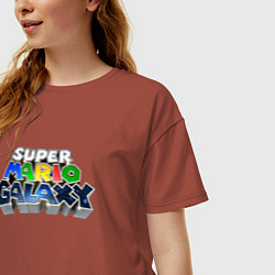 Футболка оверсайз женская Super Mario Galaxy logo, цвет: кирпичный — фото 2