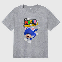 Футболка оверсайз женская Toad super mario 3D World Nintendo, цвет: меланж