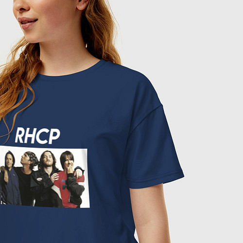 Женская футболка оверсайз Участники RHCP / Тёмно-синий – фото 3
