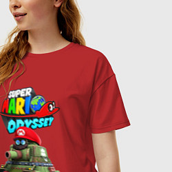 Футболка оверсайз женская Tank Super Mario Odyssey, цвет: красный — фото 2