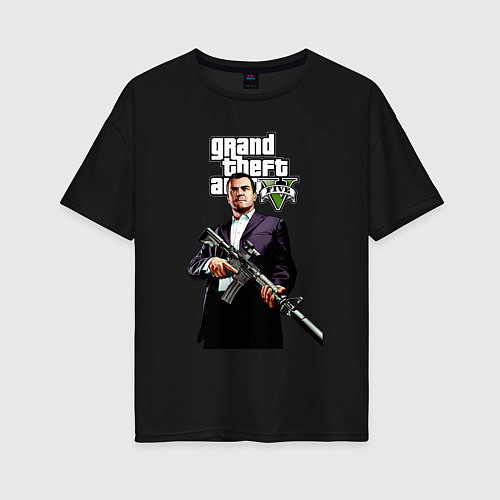 Женская футболка оверсайз GTA 5 Mafia / Черный – фото 1
