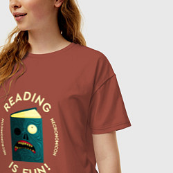 Футболка оверсайз женская Reading is fun!, цвет: кирпичный — фото 2