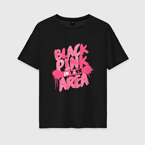 Женская футболка оверсайз Блэкпинк новый / Черный – фото 1