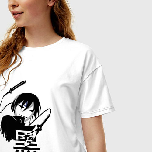 Женская футболка оверсайз Хэй Темнее тёмного / Белый – фото 3