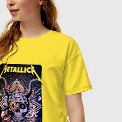 Футболка оверсайз женская Metallica Playbill Art skull, цвет: желтый — фото 2