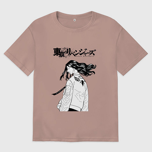 Женская футболка оверсайз КЕЙСКЕ БАДЖИ БАНДА ВАЛЬГАЛЛА / Пыльно-розовый – фото 1