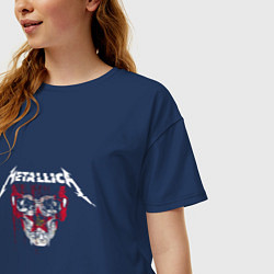 Футболка оверсайз женская Metallica Skull & Star, цвет: тёмно-синий — фото 2