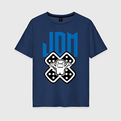 Футболка оверсайз женская JDM Japan Hero, цвет: тёмно-синий