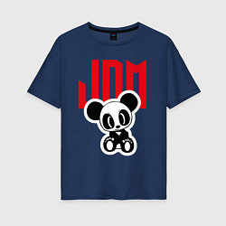 Футболка оверсайз женская JDM Panda Japan, цвет: тёмно-синий