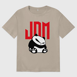 Футболка оверсайз женская JDM Panda Japan Симпатяга, цвет: миндальный