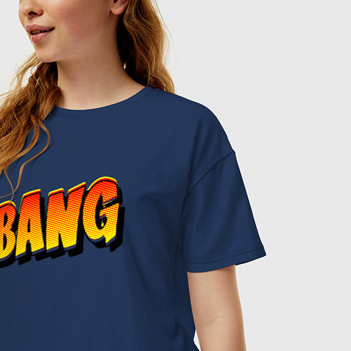 Женская футболка оверсайз Bang взрыв / Тёмно-синий – фото 3