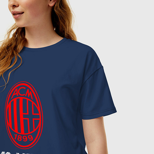 Женская футболка оверсайз МИЛАН AC Milan / Тёмно-синий – фото 3
