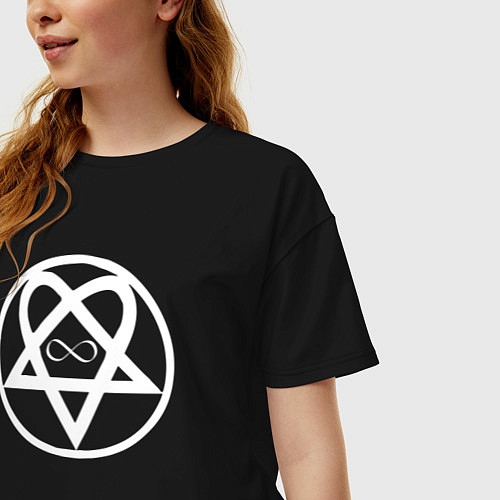 Женская футболка оверсайз Аинтограмма him / Черный – фото 3