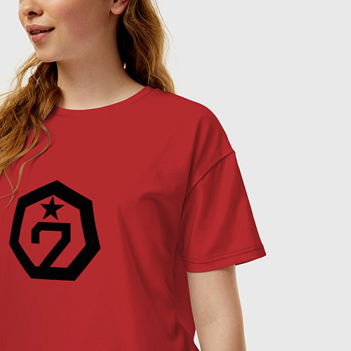 Женская футболка оверсайз Got7 mark / Красный – фото 3