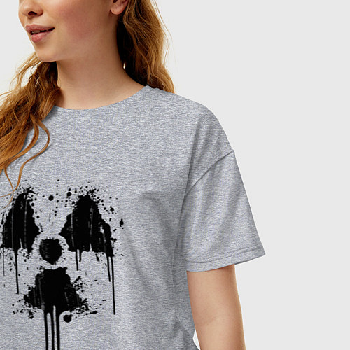 Женская футболка оверсайз Атомный символ / Меланж – фото 3